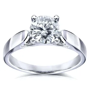 1 Carat Round Moissanite Simple Solitaire Ring