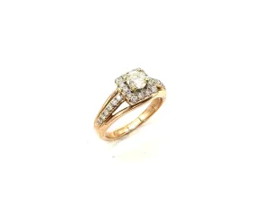 1 CTW Halo Diamond Rose Gold Ring