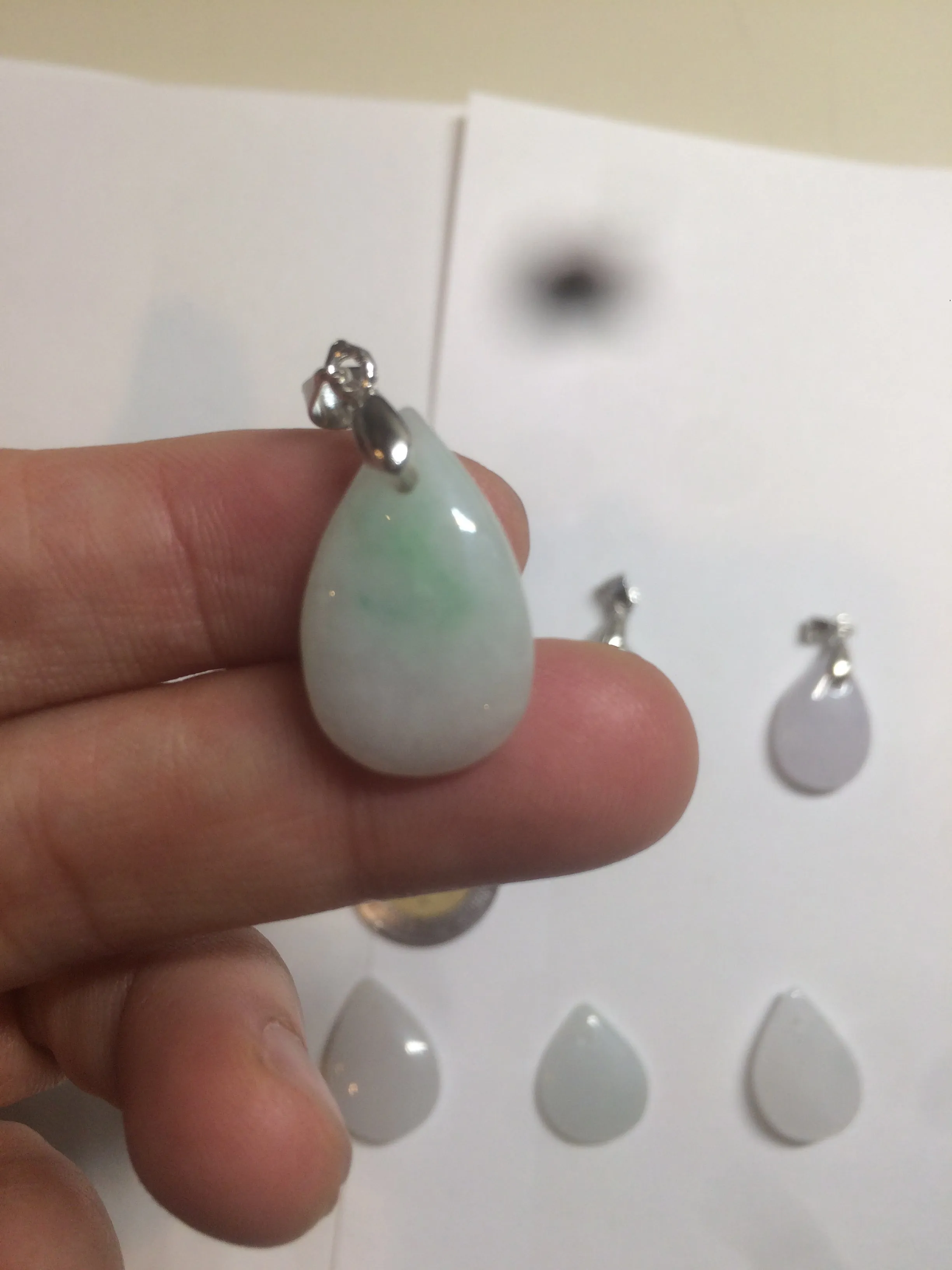 100% natural icy watery green/white/purple type A jadeite jade water drop pendant necklace group A122