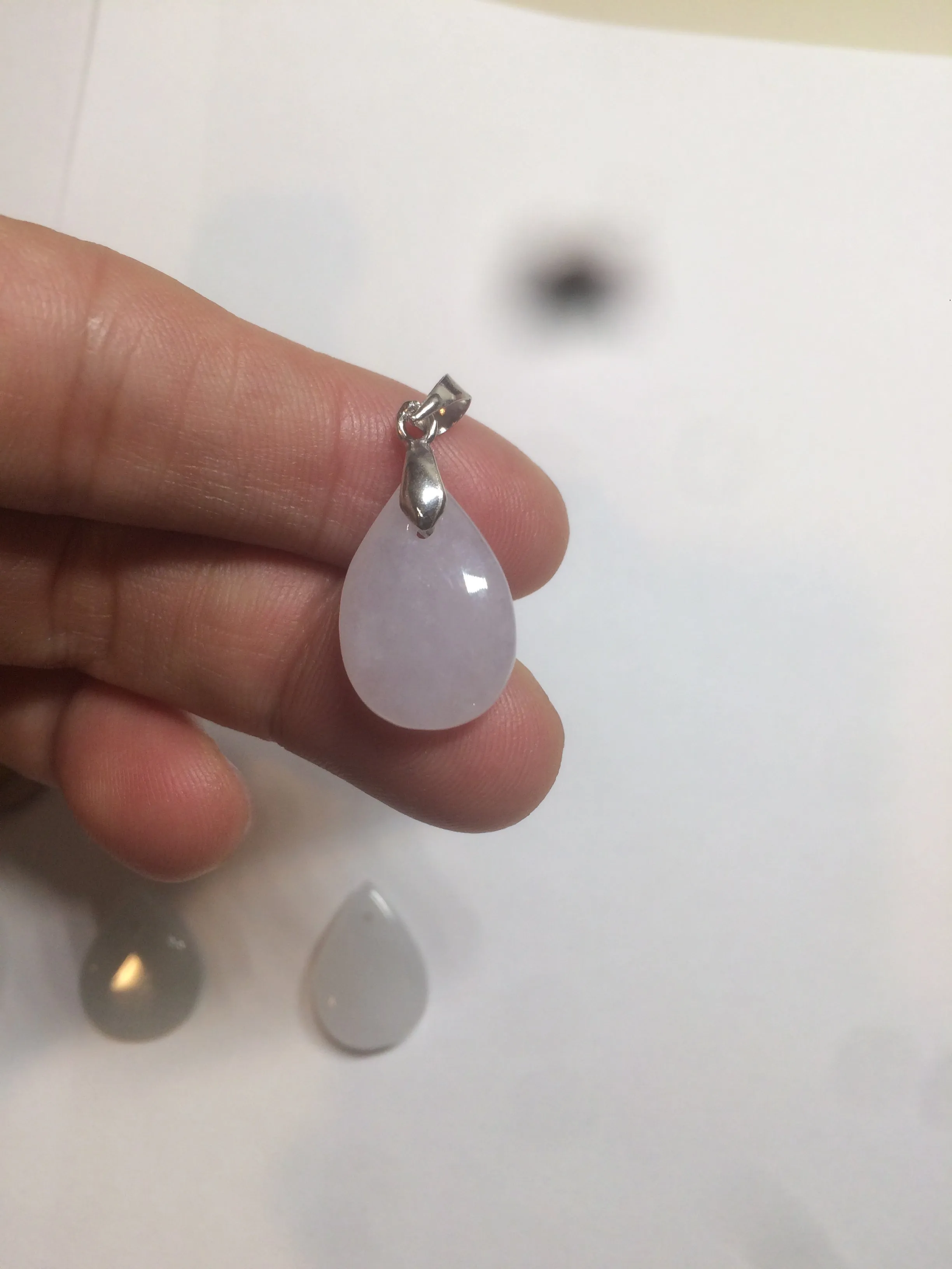 100% natural icy watery green/white/purple type A jadeite jade water drop pendant necklace group A122