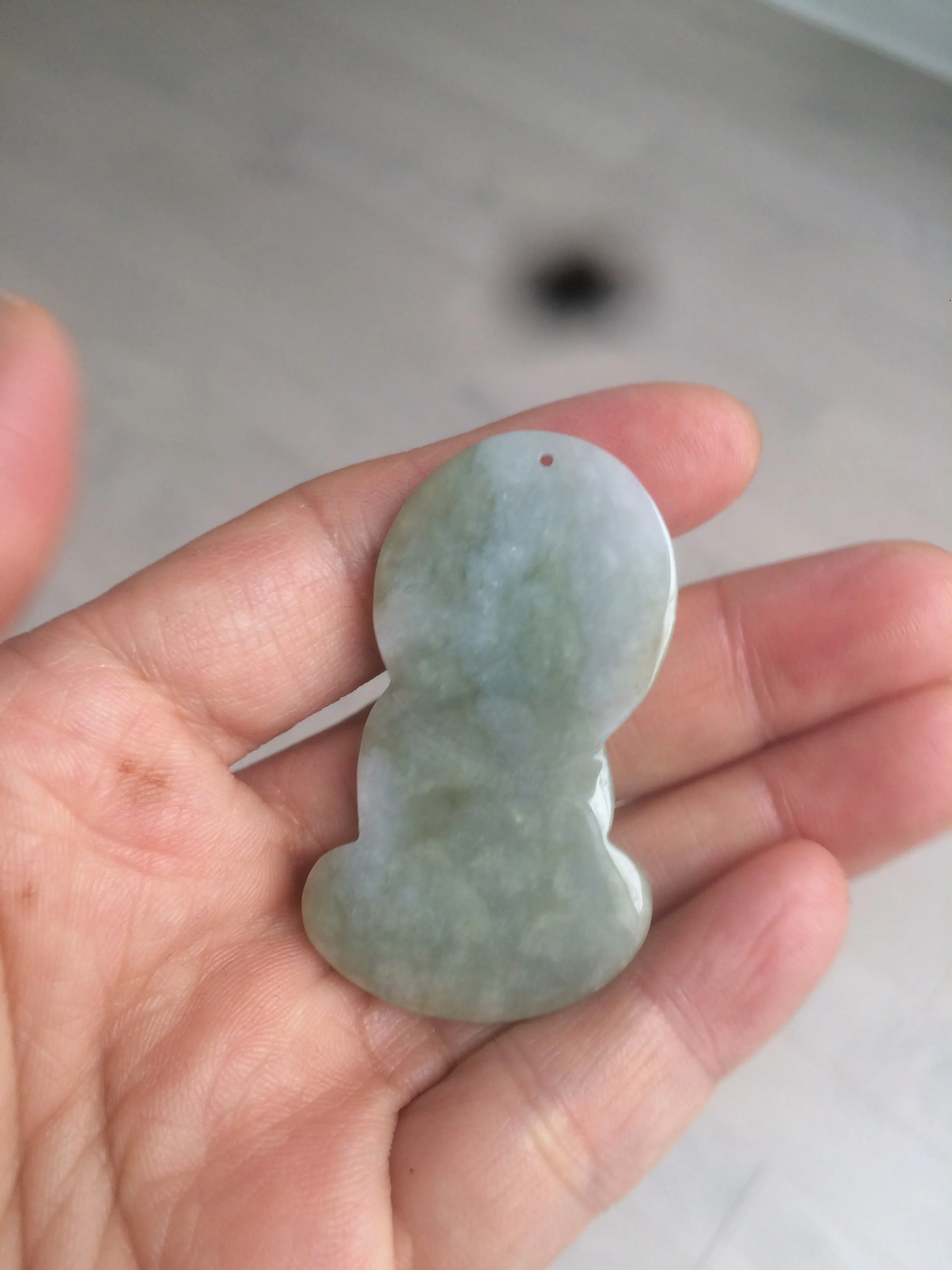 100% Natural light green jadeite Jade meditate baby buddha (宝宝佛) pendant necklace N121