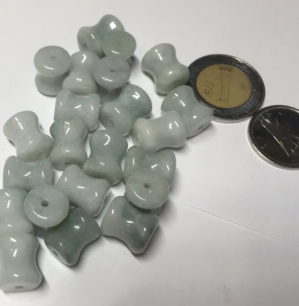 100% Natural type A green/white small waist drum/yoyo jadeite Jade pendant necklace group BP117