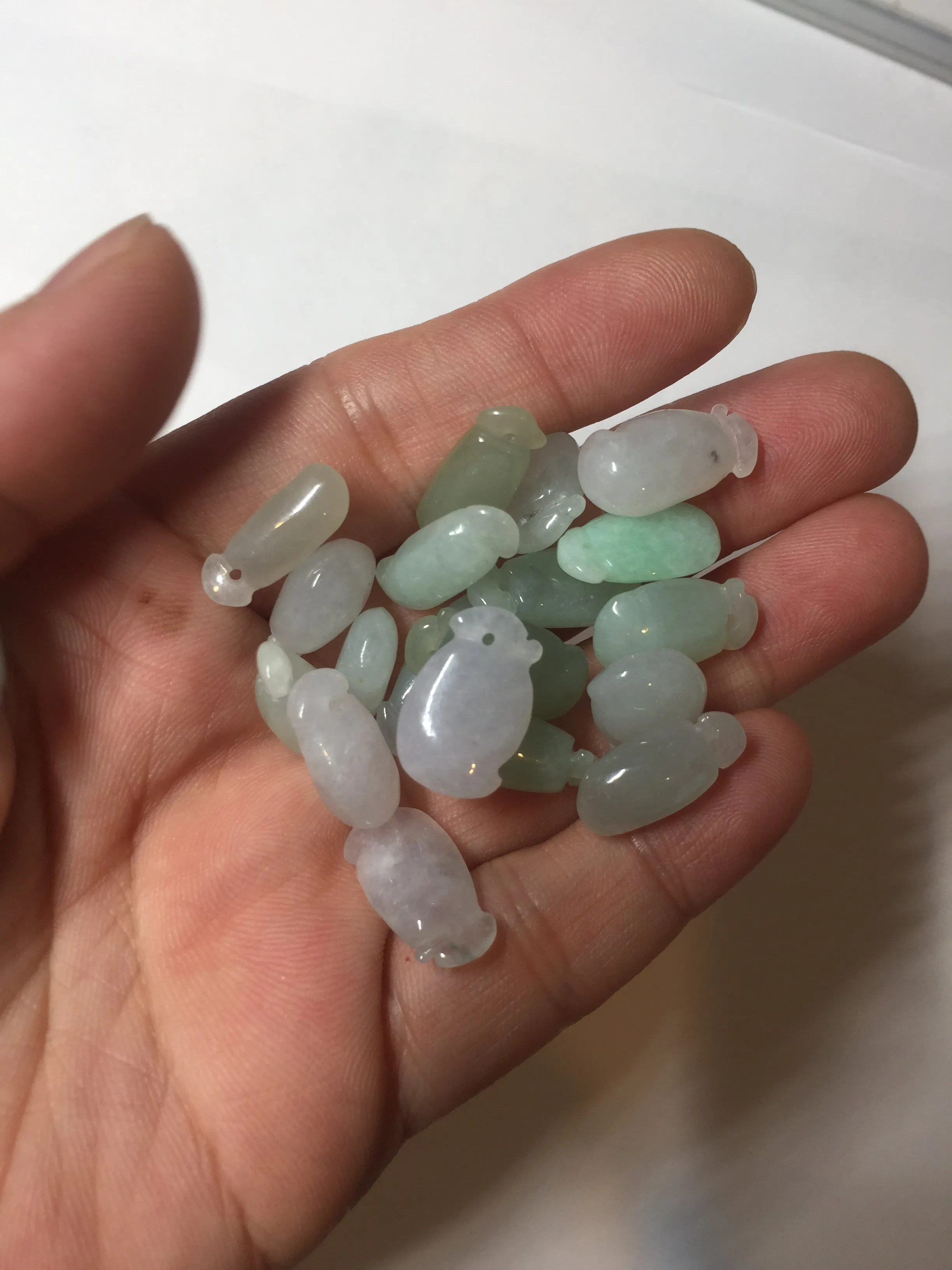 100% natural type An icy watery light purple green white blessed melon 福瓜) Jadeite Jade pendant group BP58