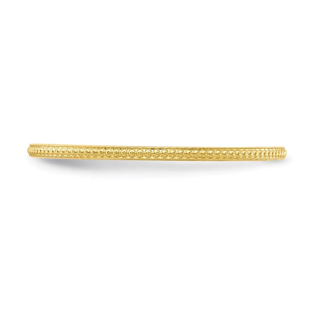 10K Gold 1.2mm Bead Stackable Band  | 1STK18-120Y