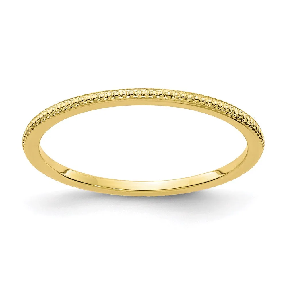 10K Gold 1.2mm Bead Stackable Band  | 1STK18-120Y