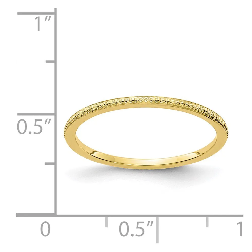 10K Gold 1.2mm Bead Stackable Band  | 1STK18-120Y