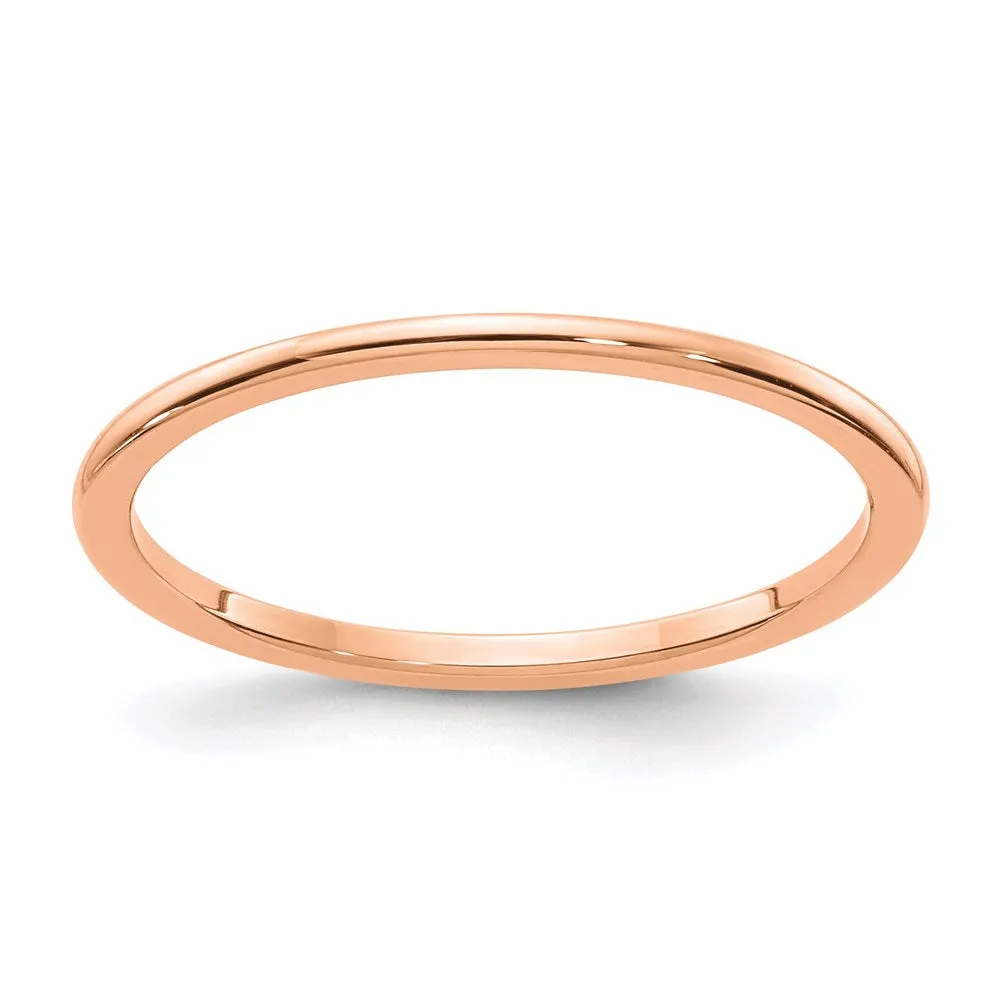 10K Rose Gold 1.2mm Half Round Stackable Band | 1STK17-120R