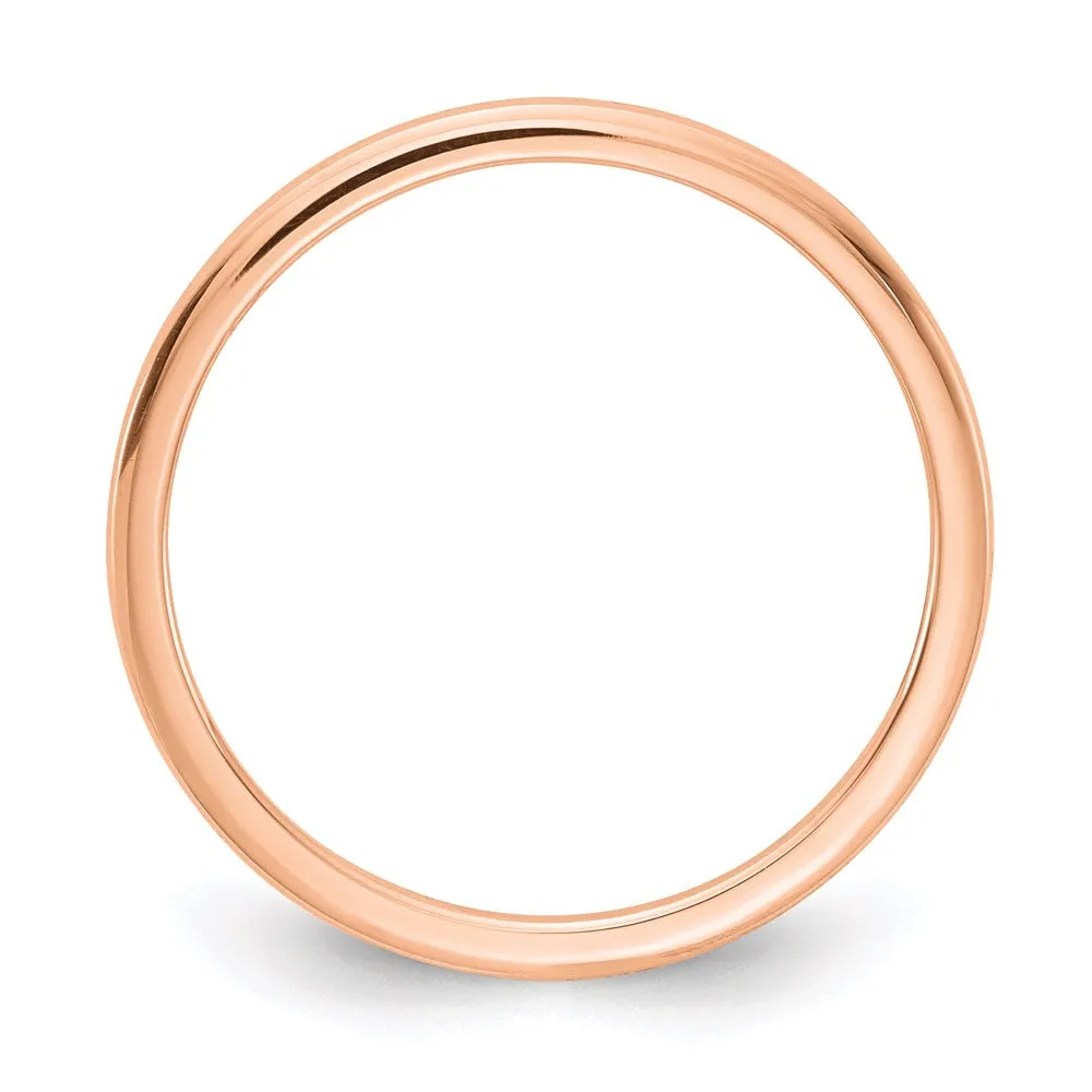 10K Rose Gold 1.2mm Half Round Stackable Band | 1STK17-120R