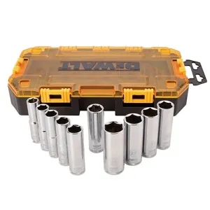 10pc Tough Box 1/2" Drive Deep Metric Socket Set