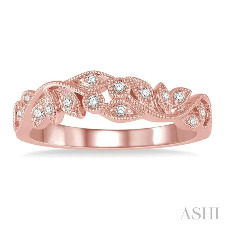 1/10 Ctw Round Diamond Wedding Band in 14K Rose Gold