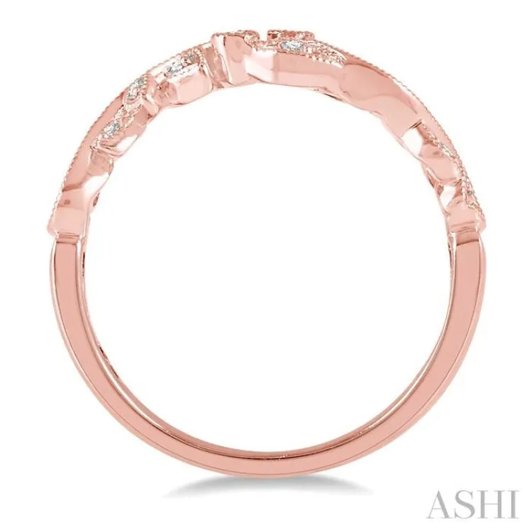 1/10 Ctw Round Diamond Wedding Band in 14K Rose Gold