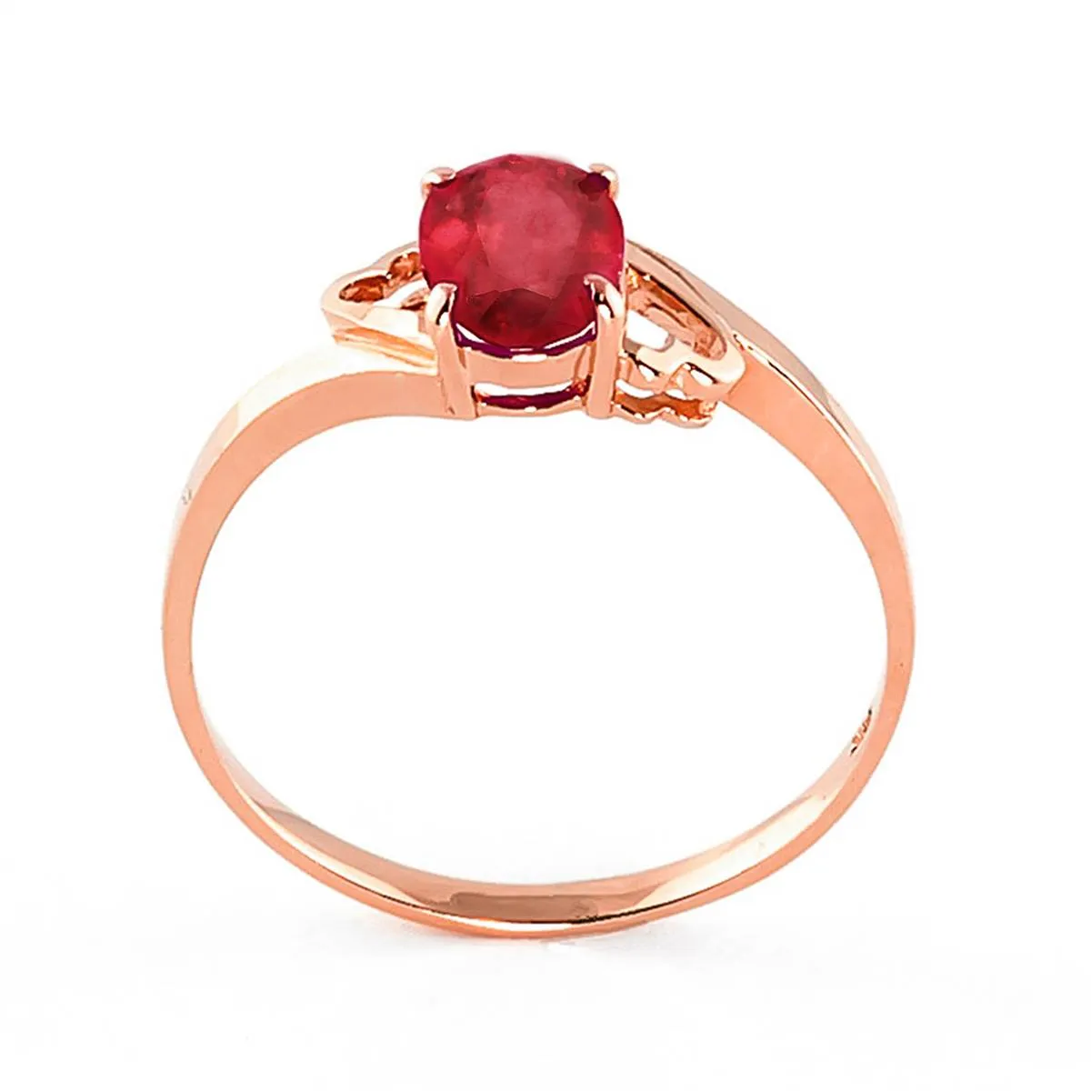 1.15 Carat 14K Solid Rose Gold Ring Natural Ruby