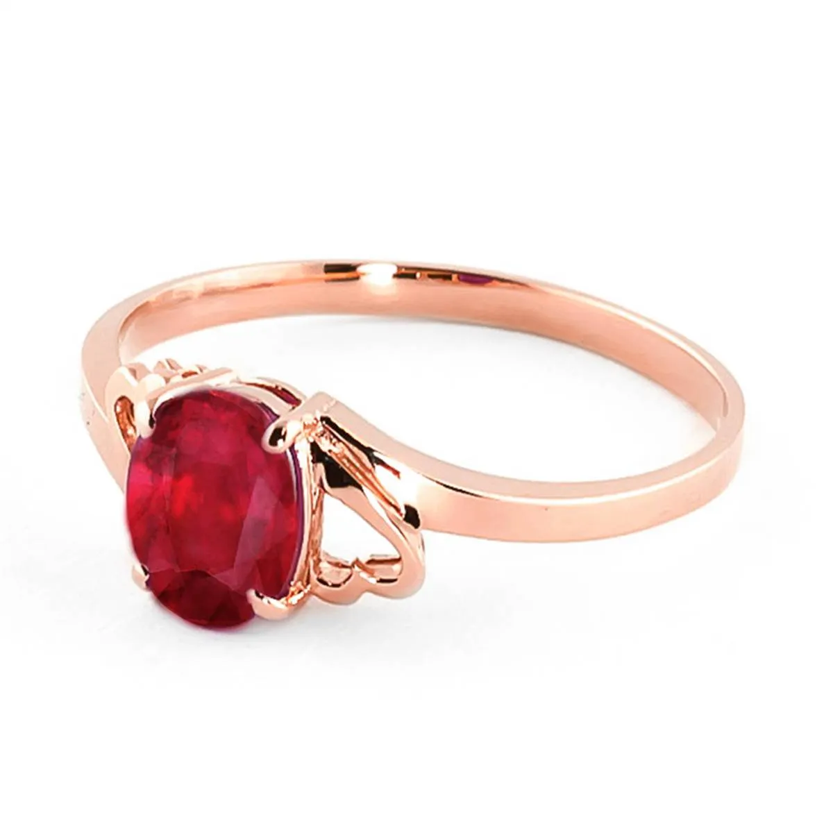 1.15 Carat 14K Solid Rose Gold Ring Natural Ruby