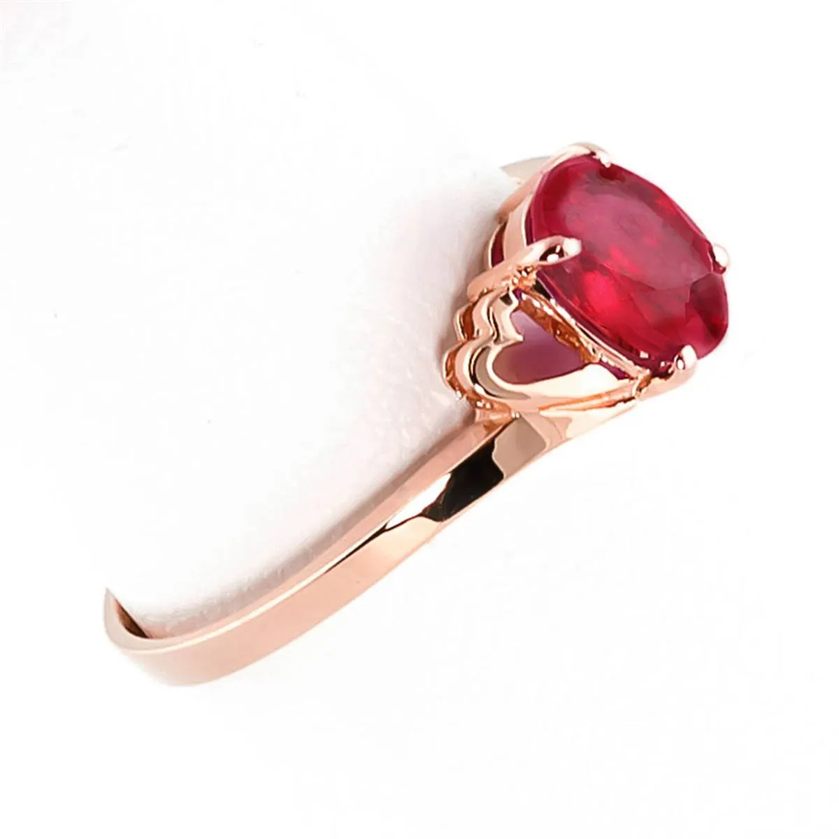 1.15 Carat 14K Solid Rose Gold Ring Natural Ruby