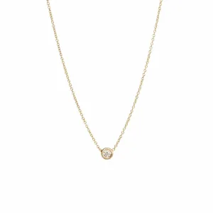 14K Gold & Diamond Choker Chain Necklace