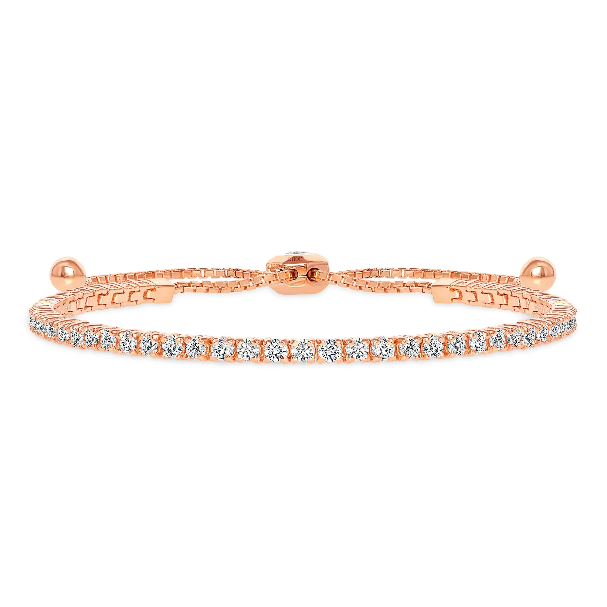 14K Gold Medium Adjustable Diamond Tennis  Bracelet