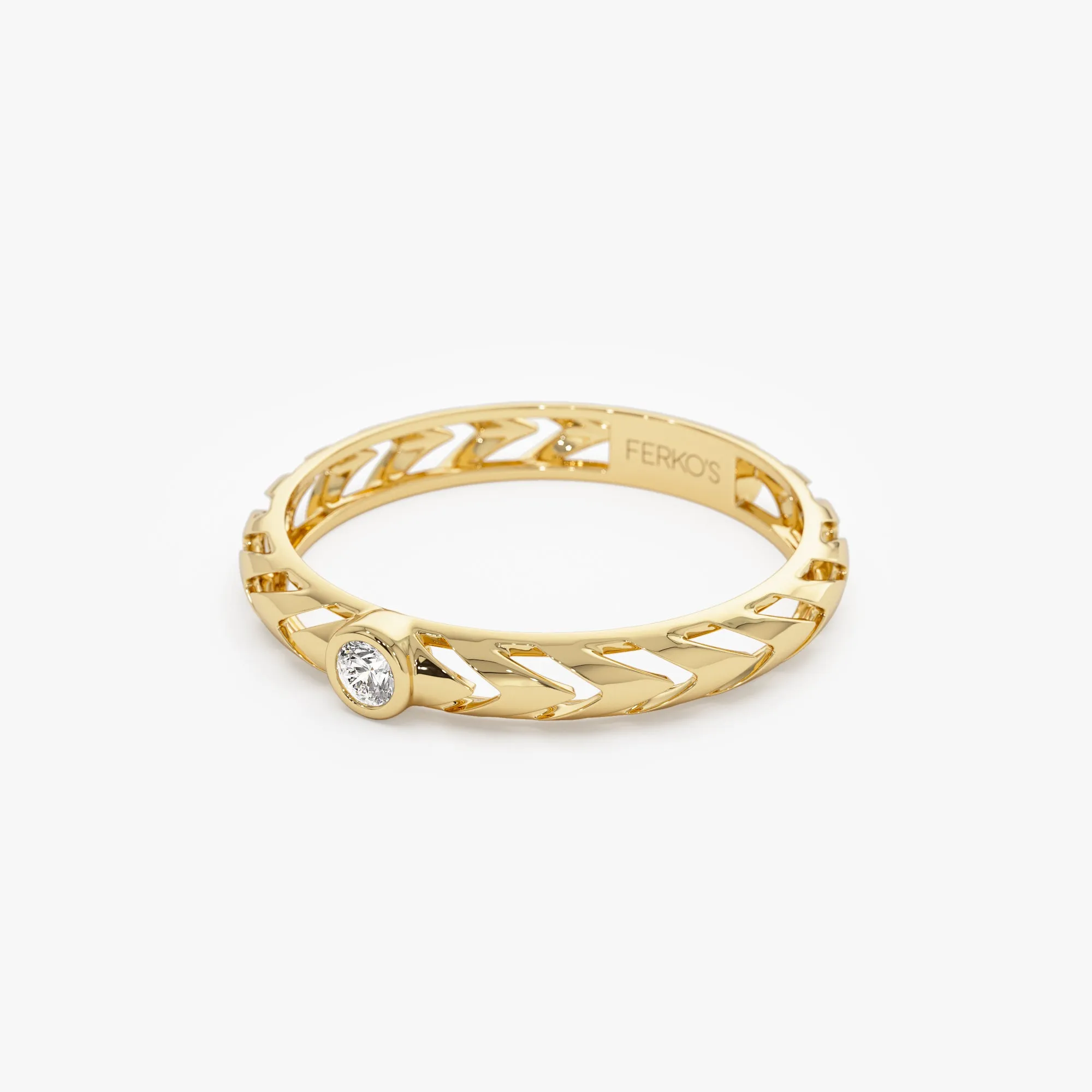 14k Gold Unique Diamond Modern Ring