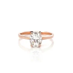 14k Rose Gold Moissanite 1CT Oval  Engagement Ring