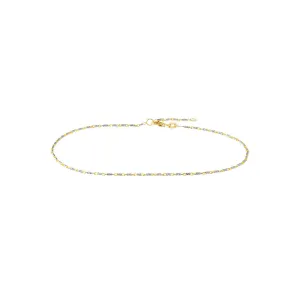 14K Two-Tone Gold Adjustable Lumacina Anklet (1.20mm)