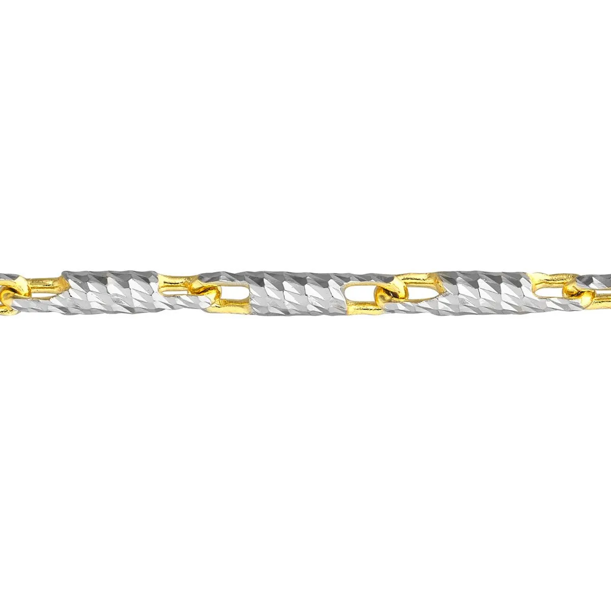 14K Two-Tone Gold Adjustable Lumacina Anklet (1.20mm)