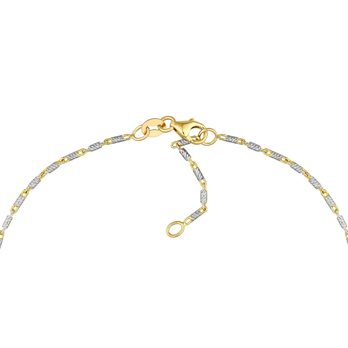 14K Two-Tone Gold Adjustable Lumacina Anklet (1.20mm)