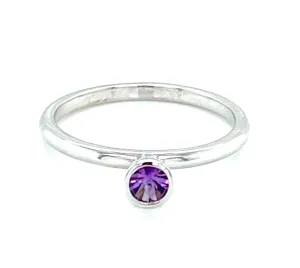 14K White Amethyst Ring size 6.25