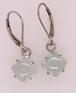 14K White Gold Aquamarine Earrings