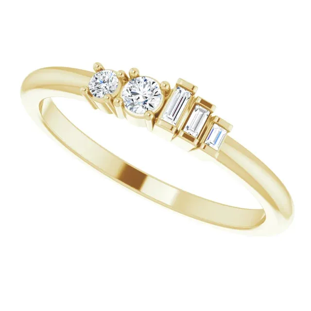 14K Yellow Gold 1/4 CTW Natural Diamond Stackable Ring