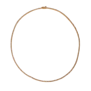 14K Yellow Gold 6.18 Carat Diamond Tennis Necklace