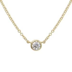 14k Yellow Gold bezeled Diamond Necklace