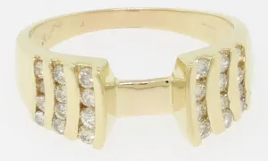 14K Yellow Gold Diamond Band Semi-Mounting .42 CTTW Size 5.5 (Estate Jewelry)