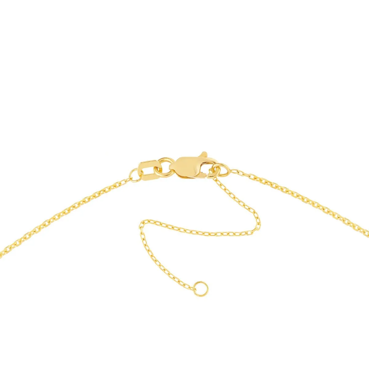 14K Yellow Gold Mini Disc Dangle Adjustable Anklet