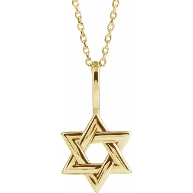 14K Yellow Gold Star of David Pendant/Charm