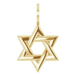 14K Yellow Gold Star of David Pendant/Charm