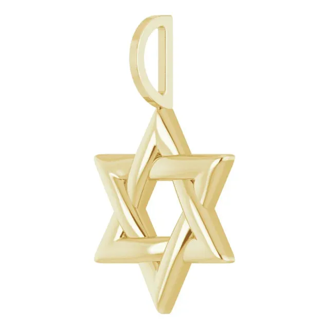 14K Yellow Gold Star of David Pendant/Charm