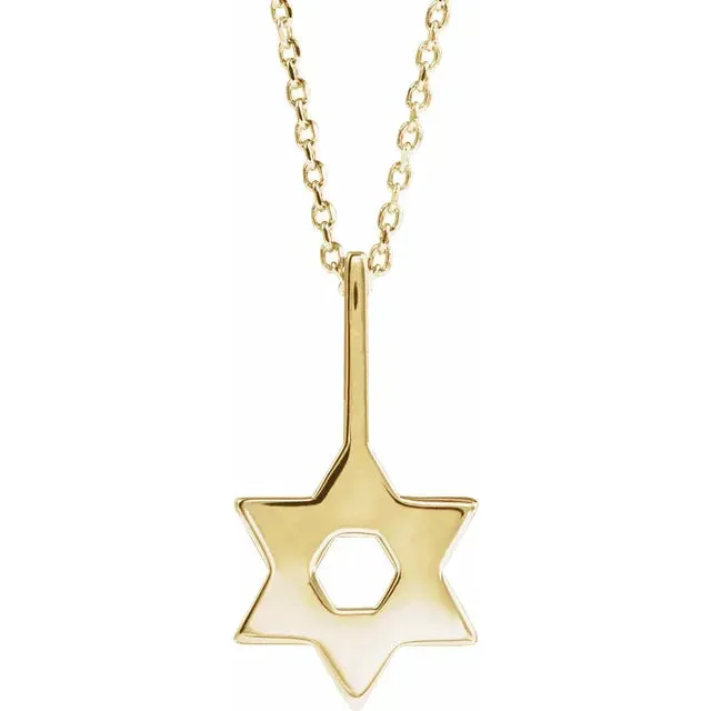 14K Yellow Gold Star of David Pendant/Charm