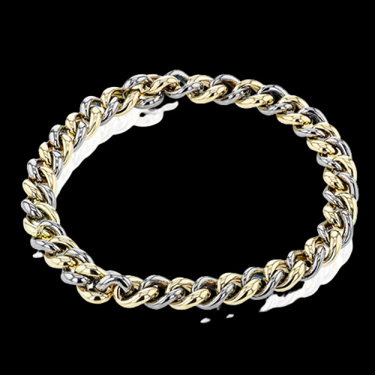 14K YG and Titanium twisted link Men's bracelet 8