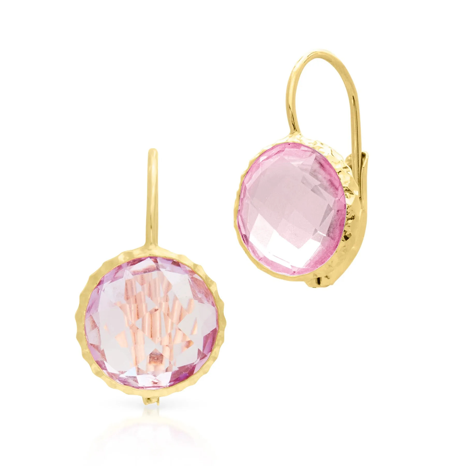 14KT Yellow Gold Amethyst Earrings