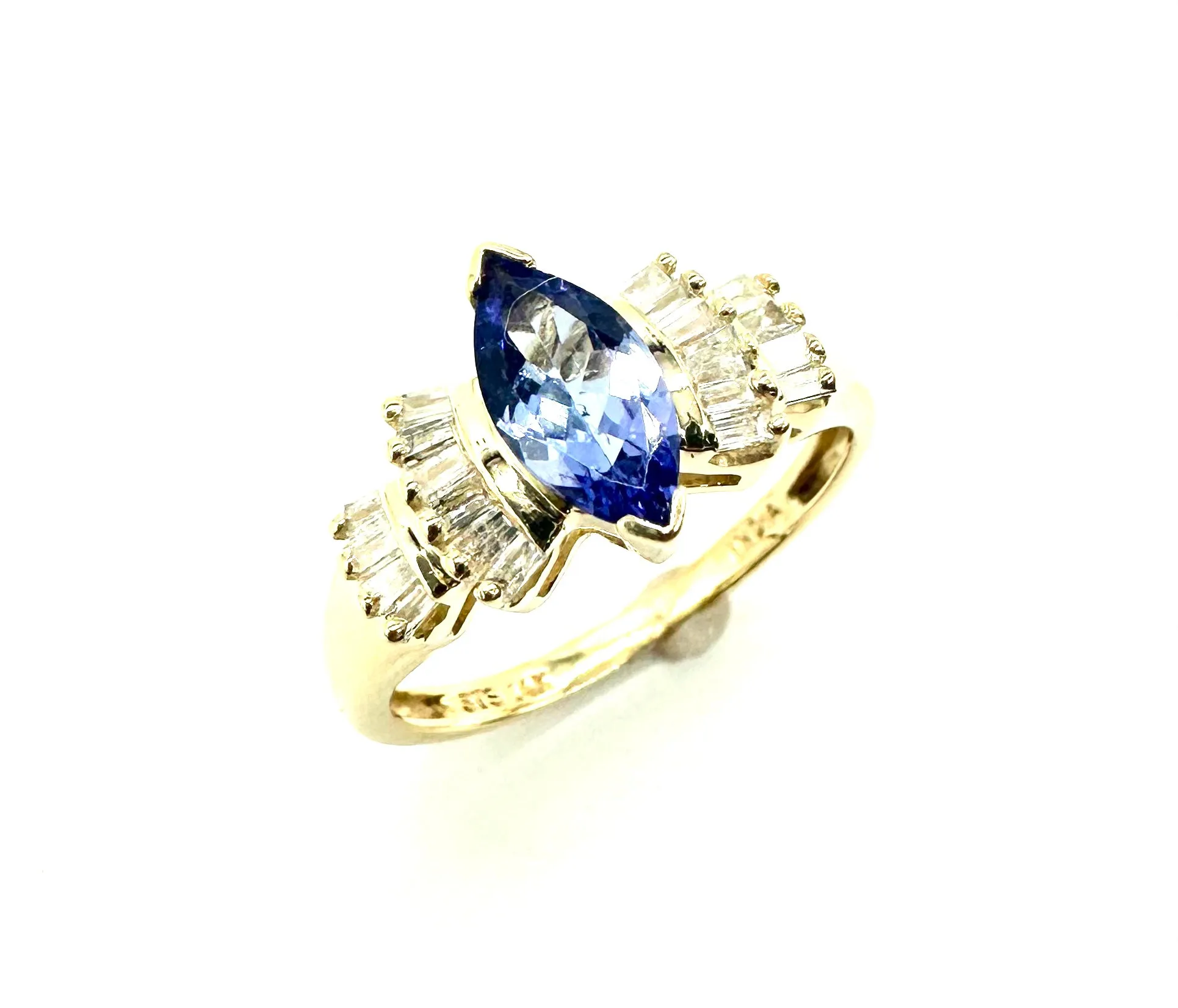 14KY Diamond Baguette Tanzanite Ring