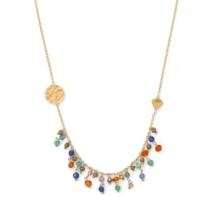 16.5" 2 14 Karat Gold Plated Multi-stone Necklace