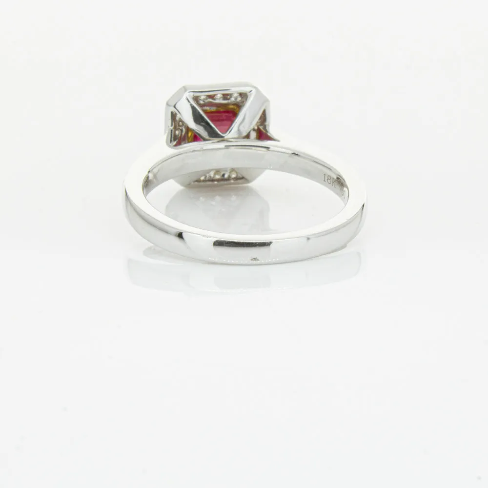 18ct White & Yellow Gold Ruby & Diamond Ring