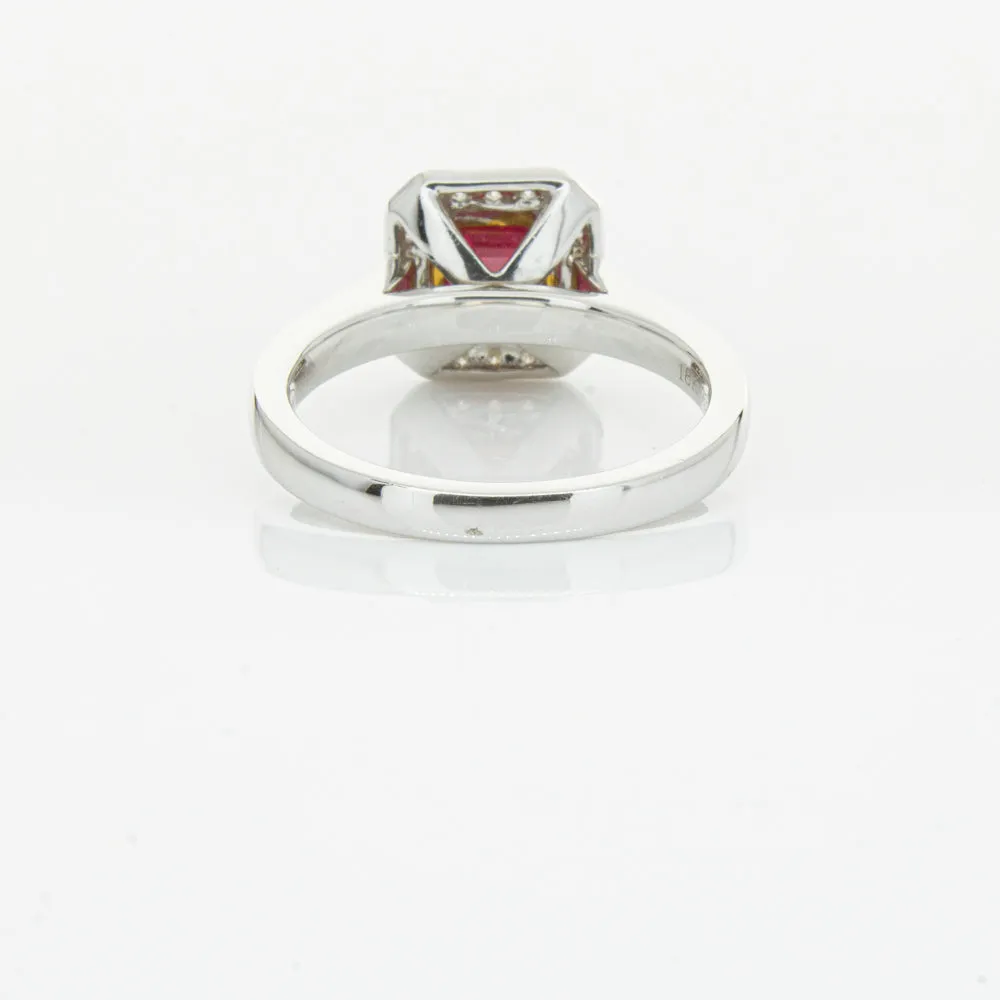 18ct White & Yellow Gold Ruby & Diamond Ring