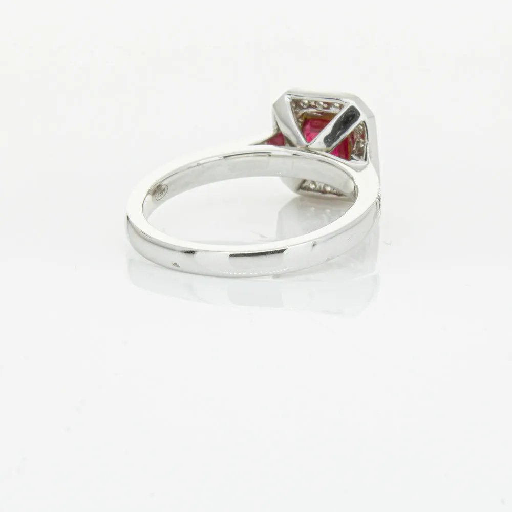 18ct White & Yellow Gold Ruby & Diamond Ring