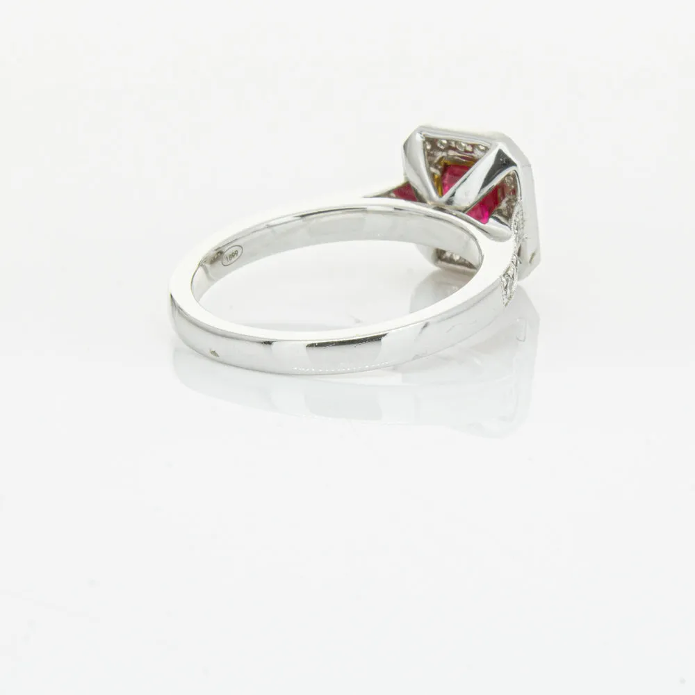 18ct White & Yellow Gold Ruby & Diamond Ring