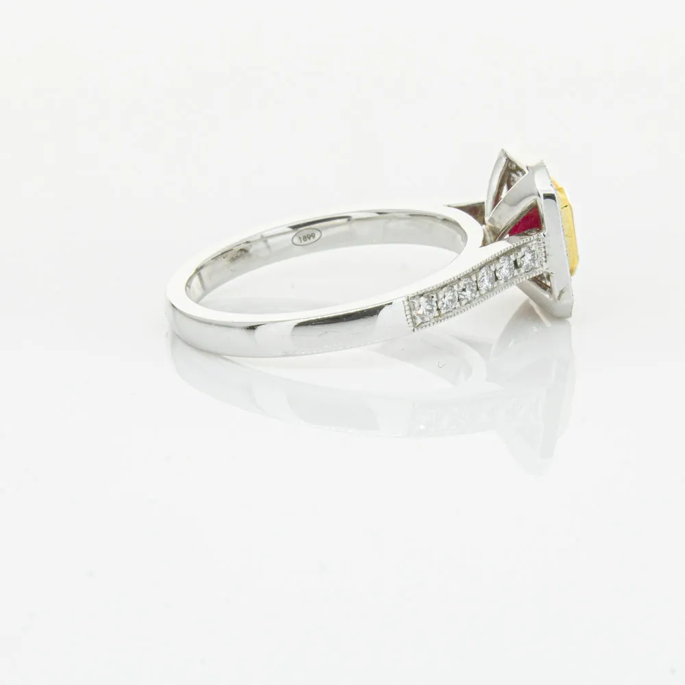 18ct White & Yellow Gold Ruby & Diamond Ring