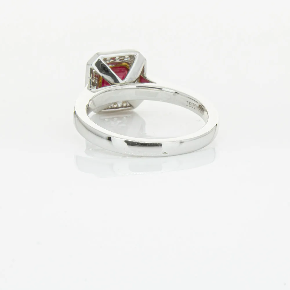 18ct White & Yellow Gold Ruby & Diamond Ring