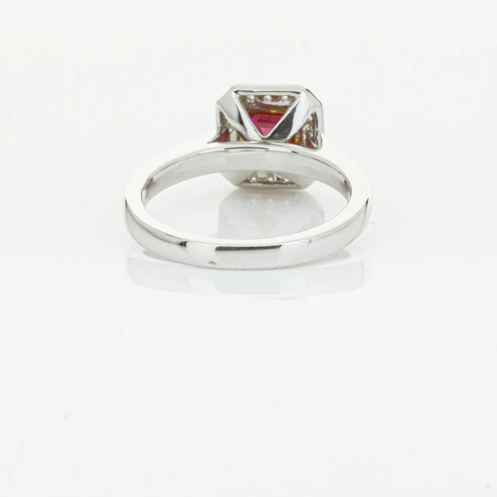 18ct White & Yellow Gold Ruby & Diamond Ring