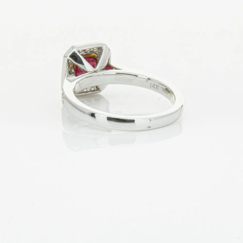 18ct White & Yellow Gold Ruby & Diamond Ring