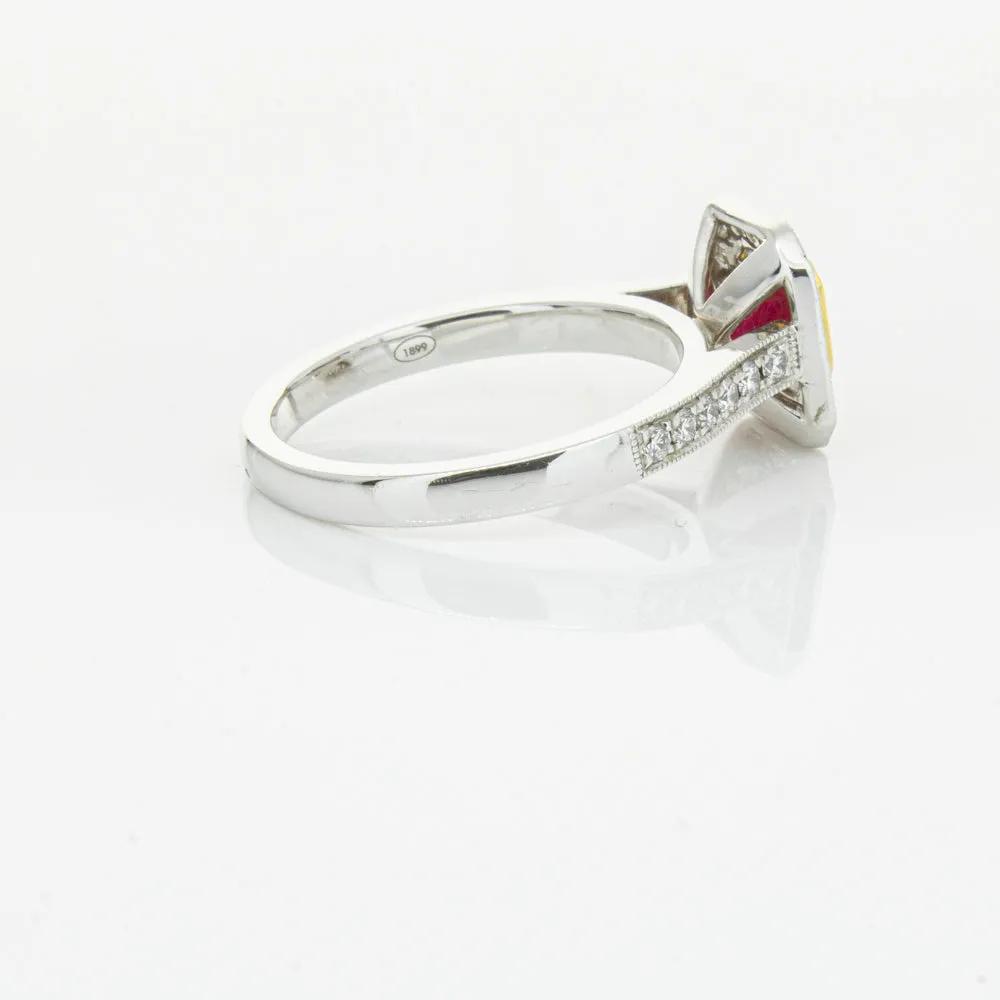 18ct White & Yellow Gold Ruby & Diamond Ring