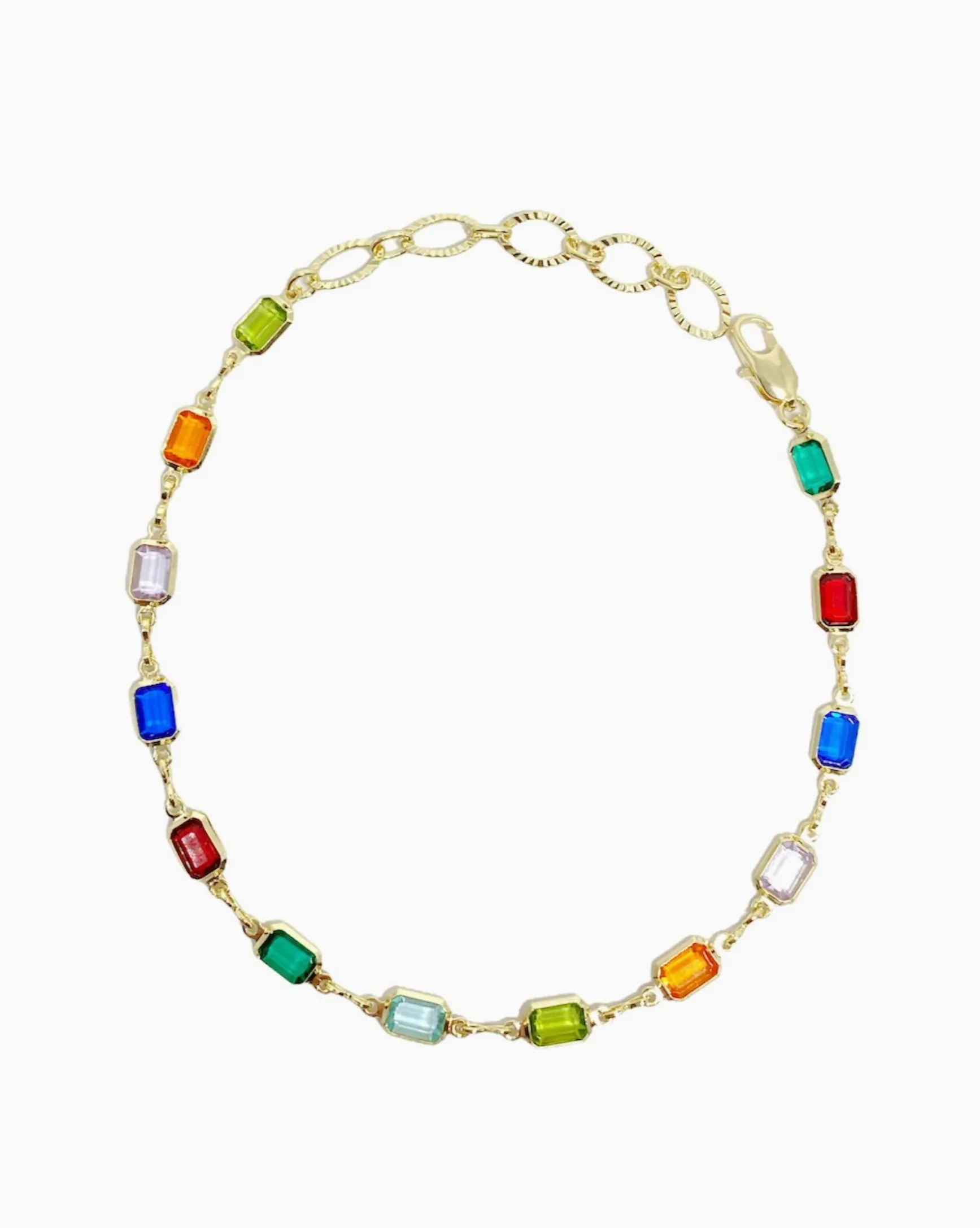 18k Gold Filled Multicolor Anklet